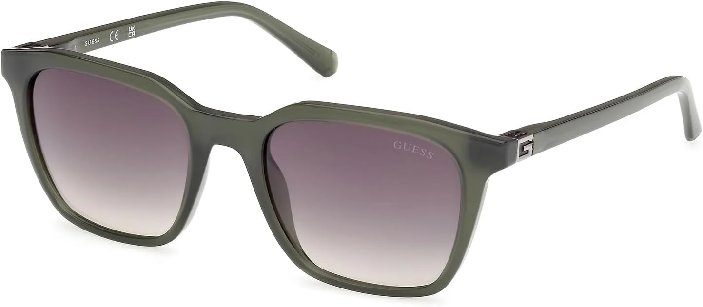 عینک آفتابی مردانه GUESS GU0017096P53 با فریم مربعی سبز رنگ و محافظت UV