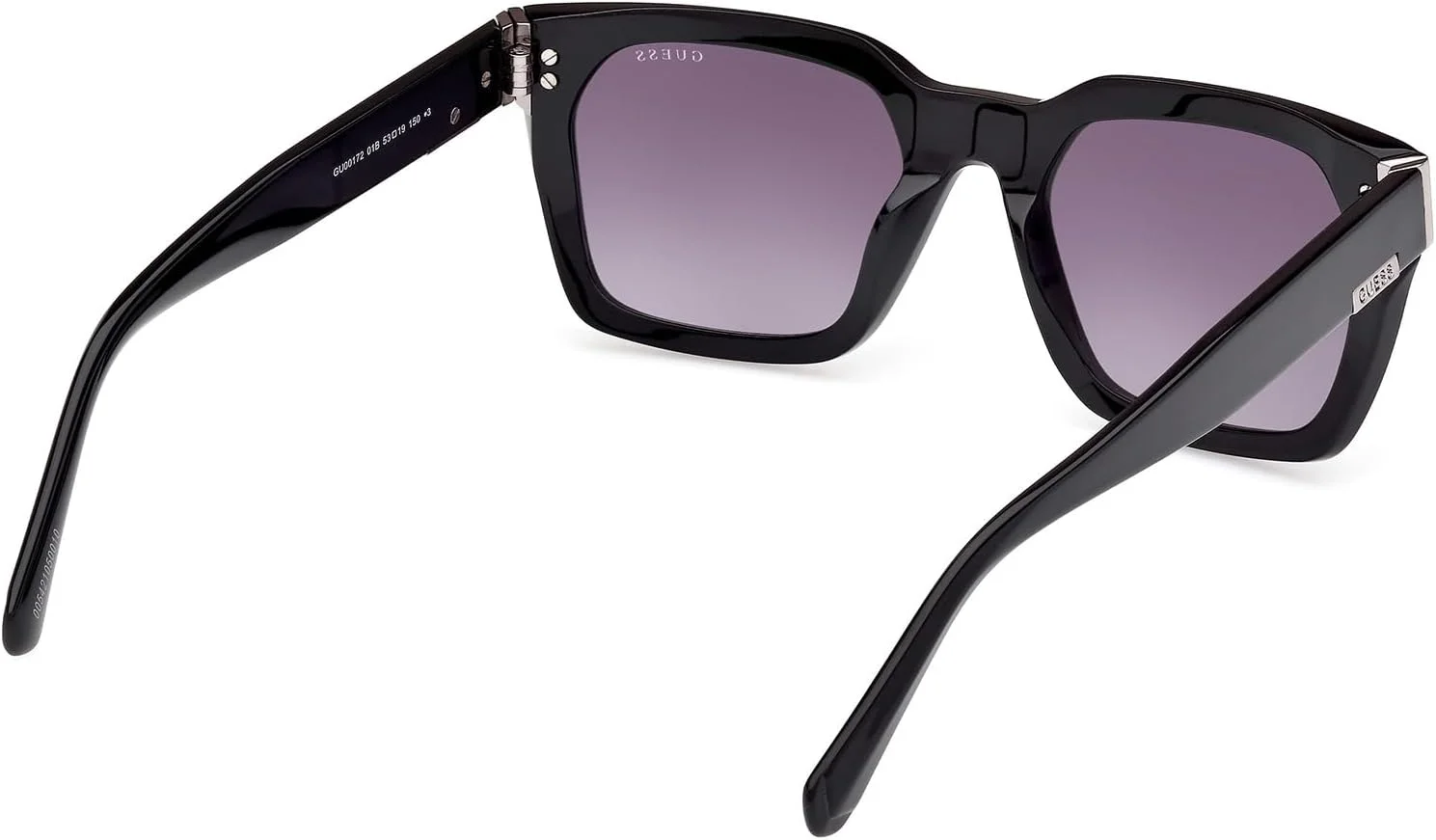 عینک آفتابی مردانه GUESS مربعی مشکی با فریم کامل، سایز 53