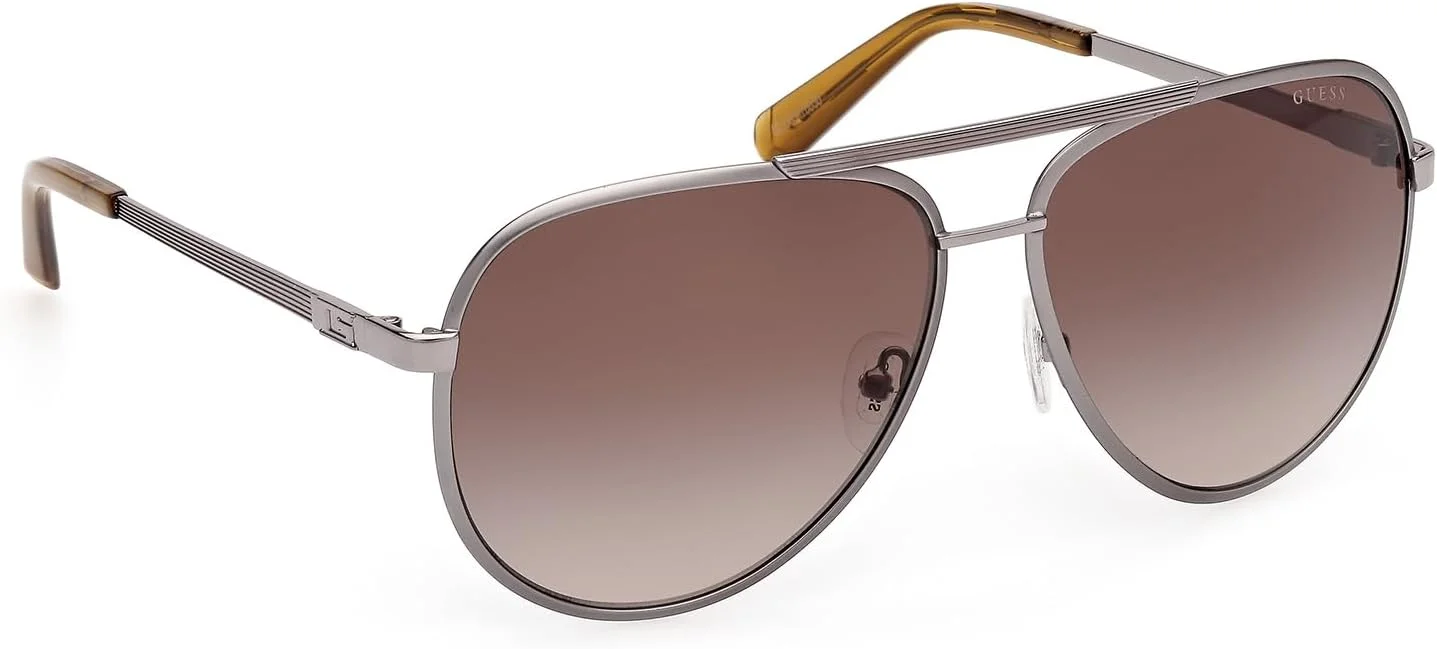 عینک آفتابی خلبانی فلزی راه راه GUESS عینک آفتابی خلبانی فلزی راه راه GUESS