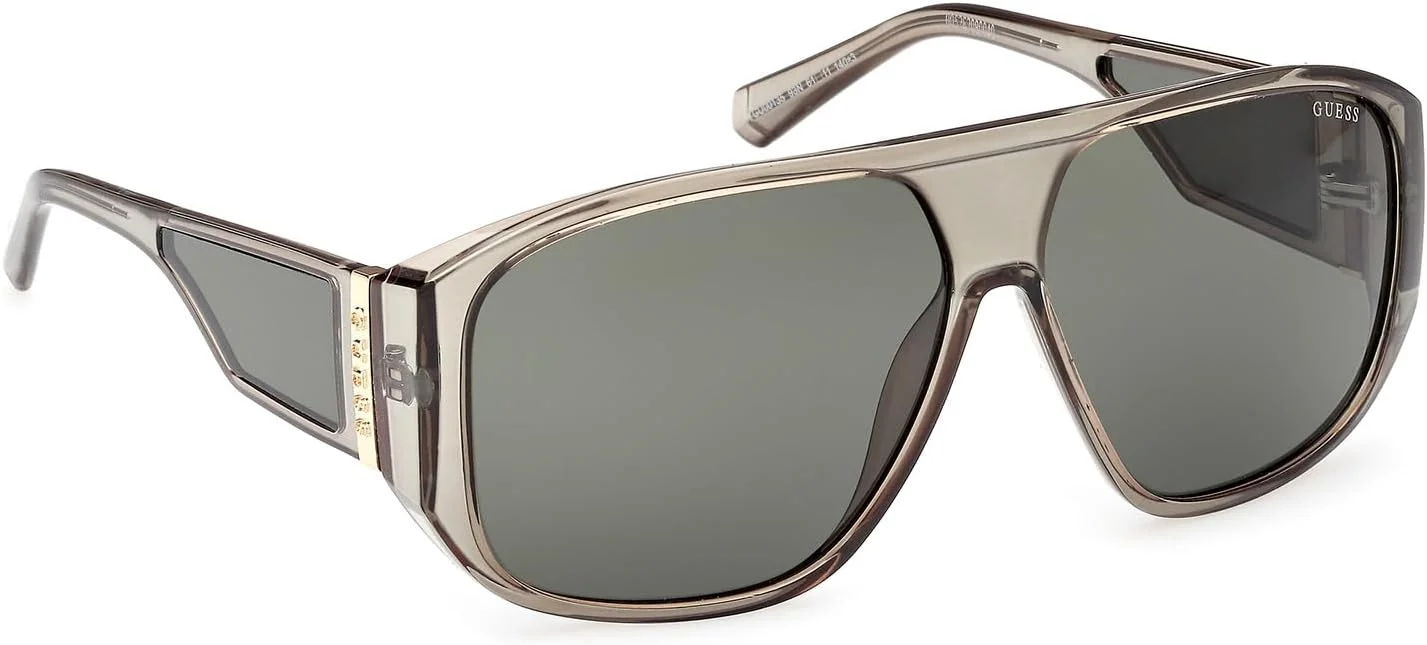 عینک آفتابی مردانه GUESS مدل NORMAL SHIELD با فریم کامل، سبز، سایز 61