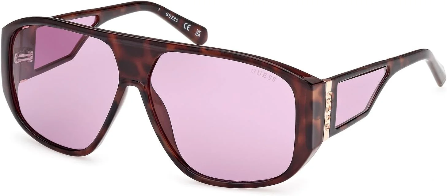 عینک آفتابی مردانه GUESS مدل NORMAL SHIELD با فریم کامل، قهوه ای، 61
