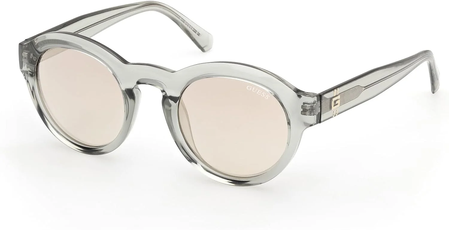عینک آفتابی مردانه گرد خاکستری براق GUESS