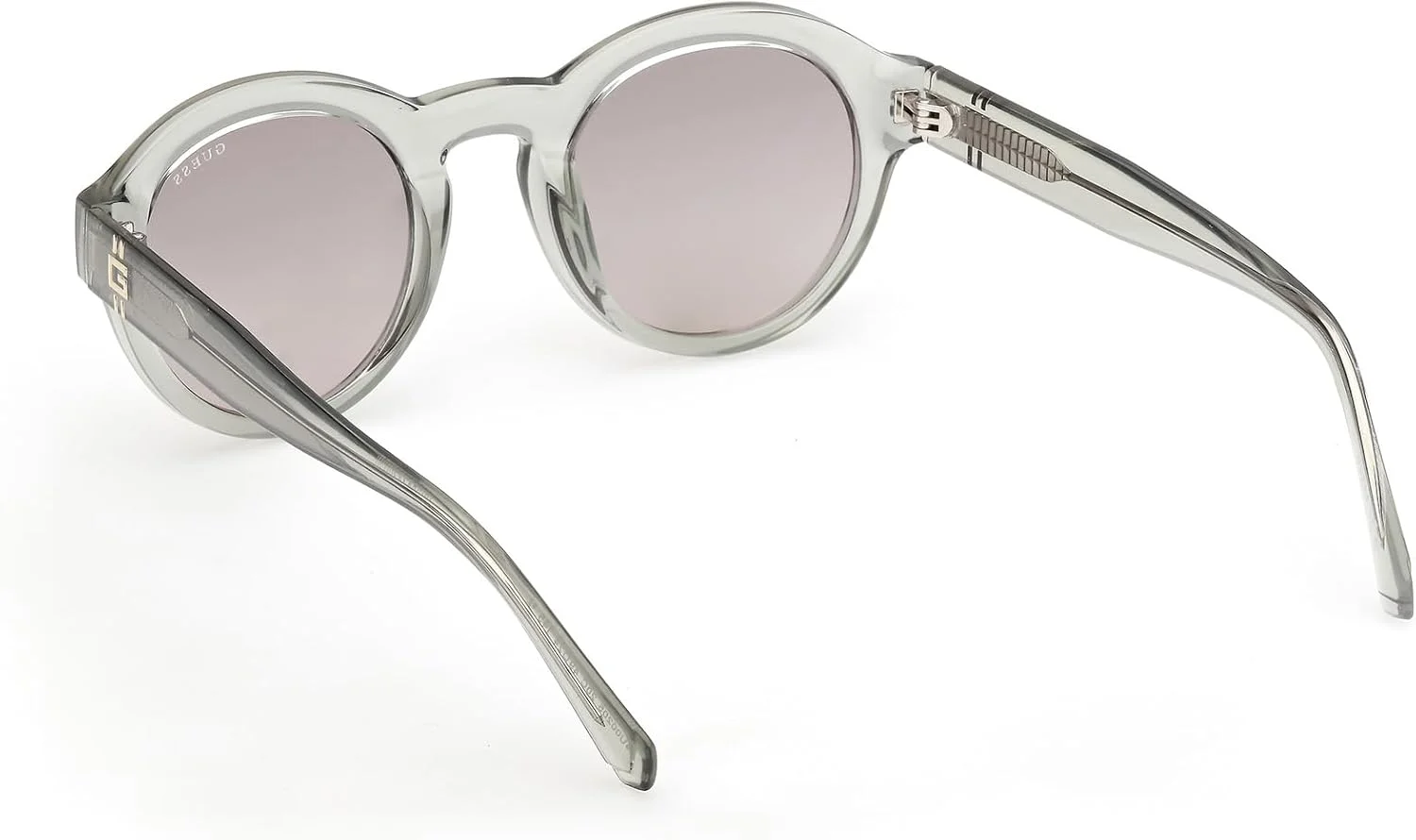 عینک آفتابی مردانه گرد خاکستری براق GUESS