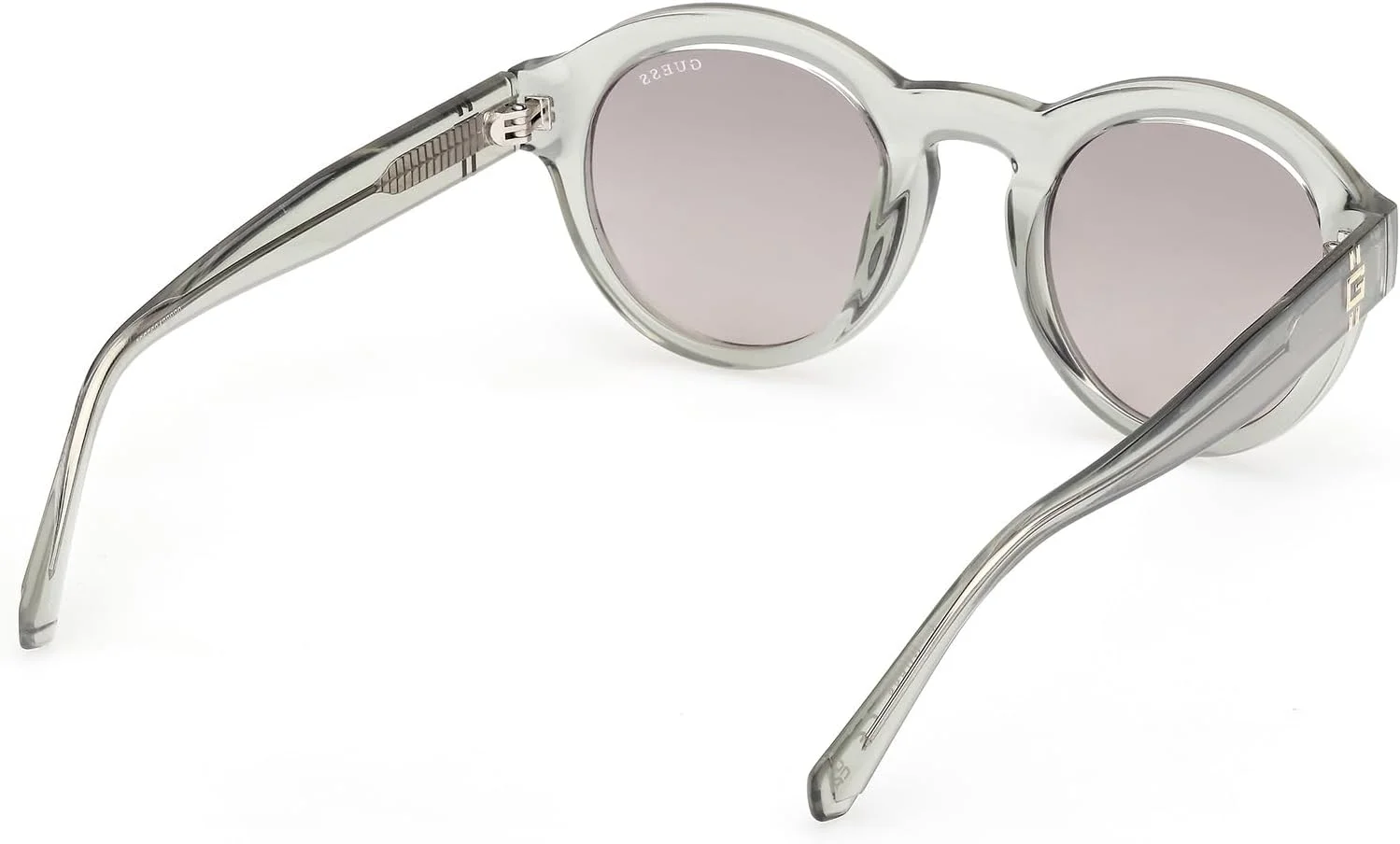 عینک آفتابی مردانه گرد خاکستری براق GUESS