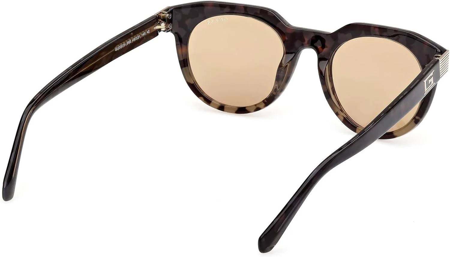 عینک آفتابی مردانه GUESS مدل NORMAL ROUND با فریم کامل، قهوه ای، سایز 49