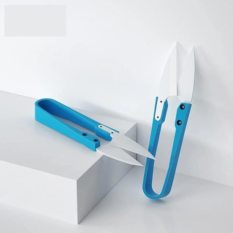 قیچی سرامیکی عایق‌بندی شده CENMOO آبی U-shear برای باتری تلفن همراه کابل غیر رسانا مخصوص خیاطی