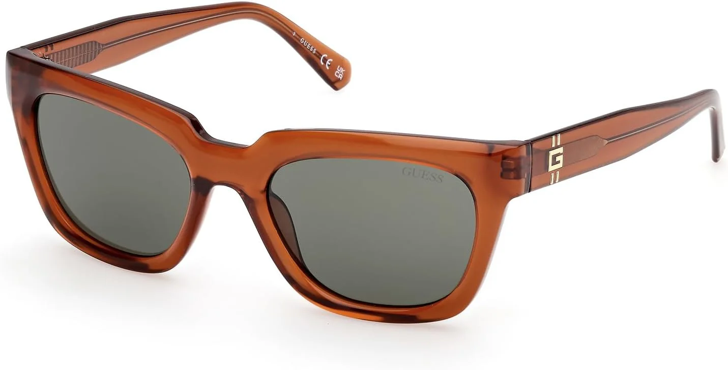 عینک آفتابی مردانه GUESS مدل NORMAL SQUARE با فریم کامل، قهوه ای، سایز 53