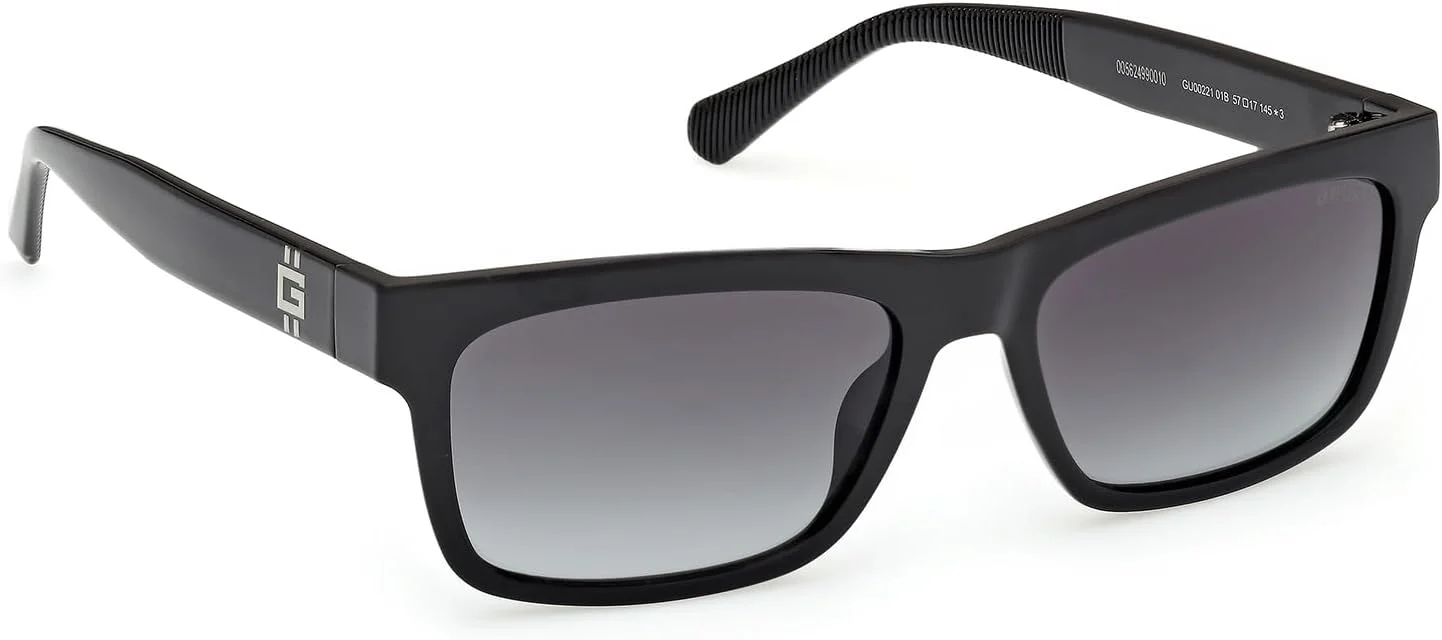 عینک آفتابی مردانه مستطیلی مشکی براق GUESS