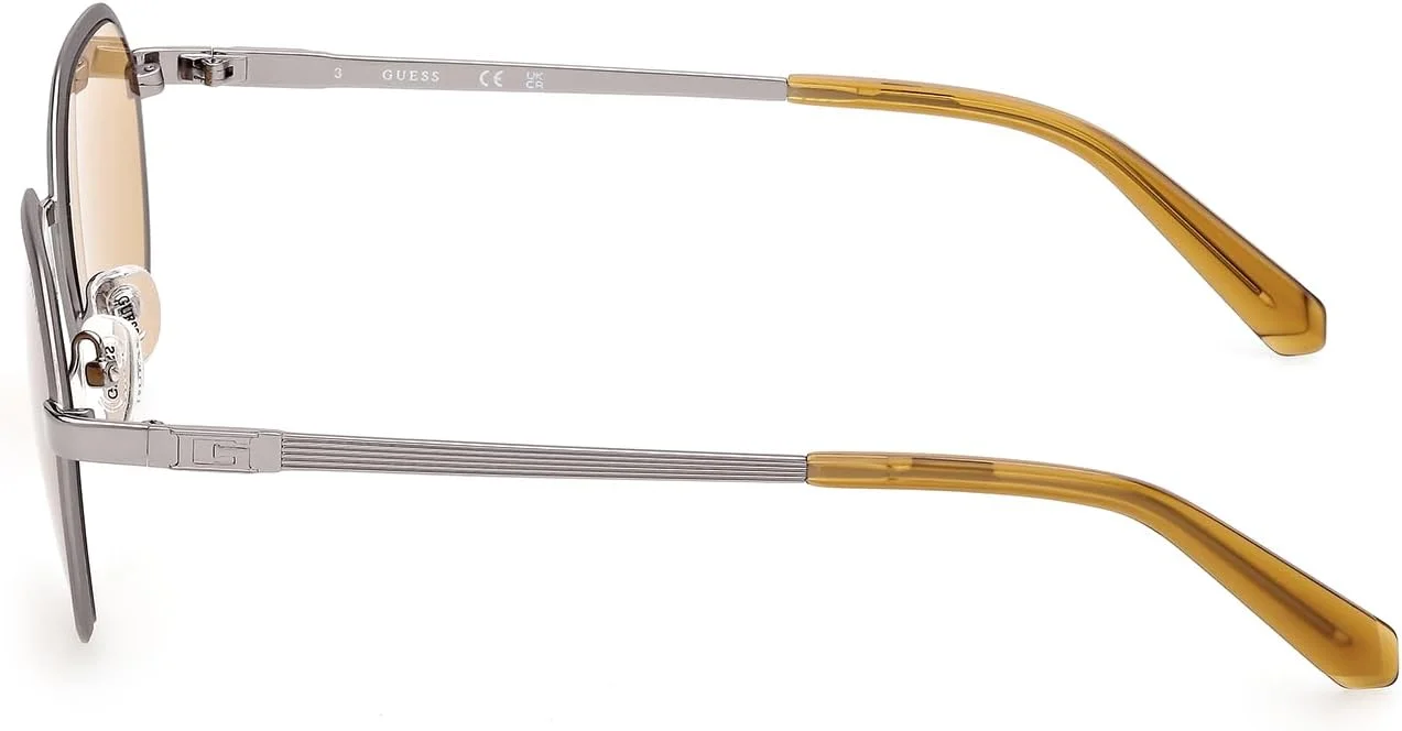 عینک آفتابی مردانه گرد تمام فریم GUESS، خاکستری، سایز 51