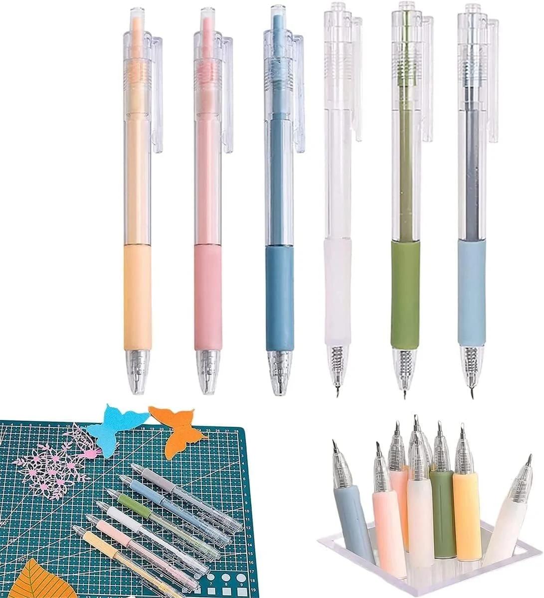 قلم کاتر طرح کارتونی ژوگی، قلم کاتر هنری جمع شونده خلاقانه، ابزار برش کاغذ، مناسب برای استفاده در دفتر، خانه و کارهای DIY (۱۲ عدد)