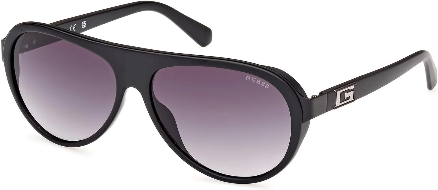 عینک آفتابی مردانه GUESS مدل GU0012502B60، مشکی مات، 60 میلی‌متر، محافظت در برابر اشعه UV
