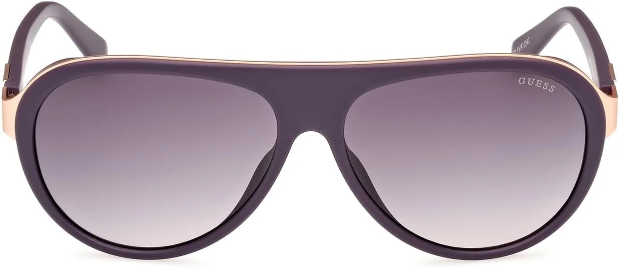 عینک آفتابی مردانه GUESS مدل GU0012582A60 با محافظت UV، فلزی، بنفش مات، 60 میلی متر