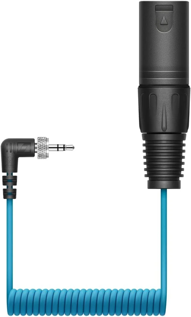 کابل خروجی فنری Sennheiser CL 35-XLR با زاویه راست TRS قفل شونده به XLR نری، مشکی/آبی