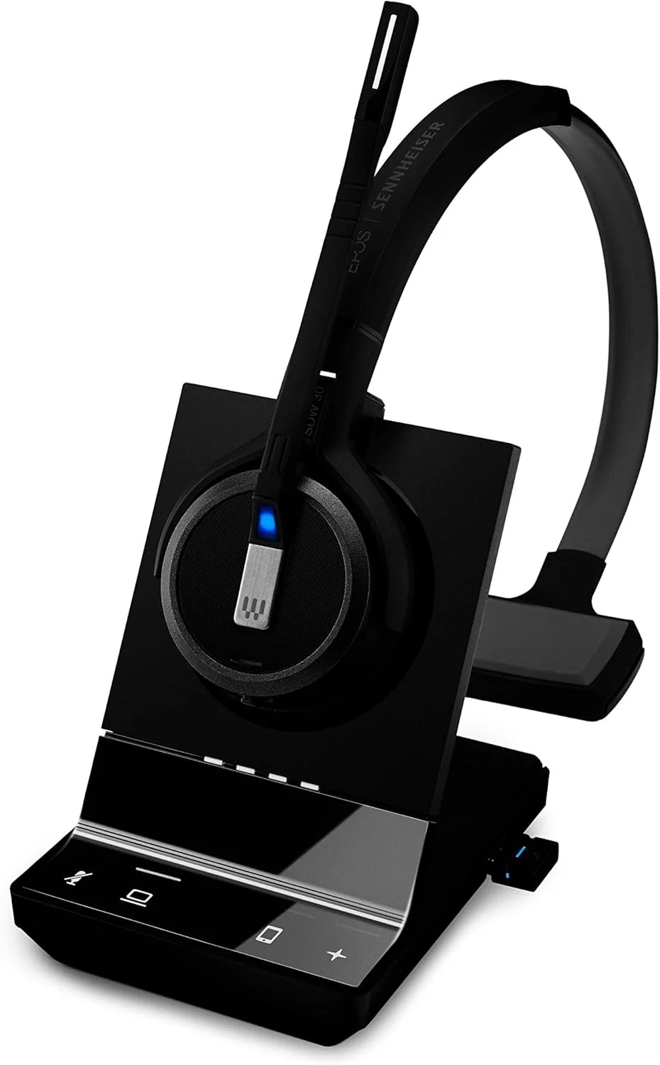 هدست بی سیم DECT یک طرفه (تک گوشی) Sennheiser SDW 5034 (507008) برای اتصال به سافت فون/رایانه شخصی و تلفن همراه، میکروفون دوگانه با قابلیت حذف نویز فوق العاده، مشکی هدست بی سیم DECT یک طرفه (تک گوشی) Sennheiser SDW 5034 (507008) برای اتصال به سافت فون/رایانه شخصی و تلفن همراه، میکروفون دوگانه با قابلیت حذف نویز فوق العاده، مشکی