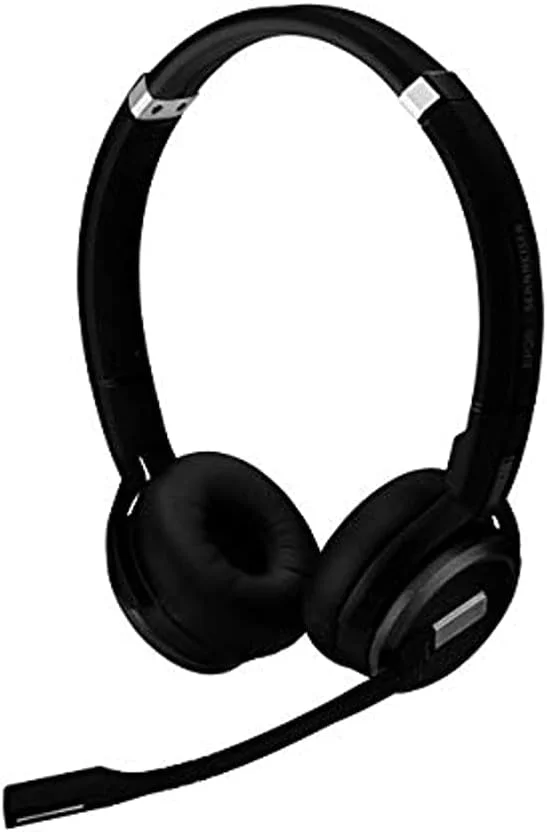 هدست بی سیم دو طرفه (دو گوشی) DECT سنهایزر SDW 5064 (507012) برای اتصال به سافت فون/کامپیوتر و تلفن همراه، میکروفون دوگانه با قابلیت حذف نویز فوق العاده، مشکی هدست بی سیم دو طرفه (دو گوشی) DECT سنهایزر SDW 5064 (507012) برای اتصال به سافت فون/کامپیوتر و تلفن همراه، میکروفون دوگانه با قابلیت حذف نویز فوق العاده، مشکی