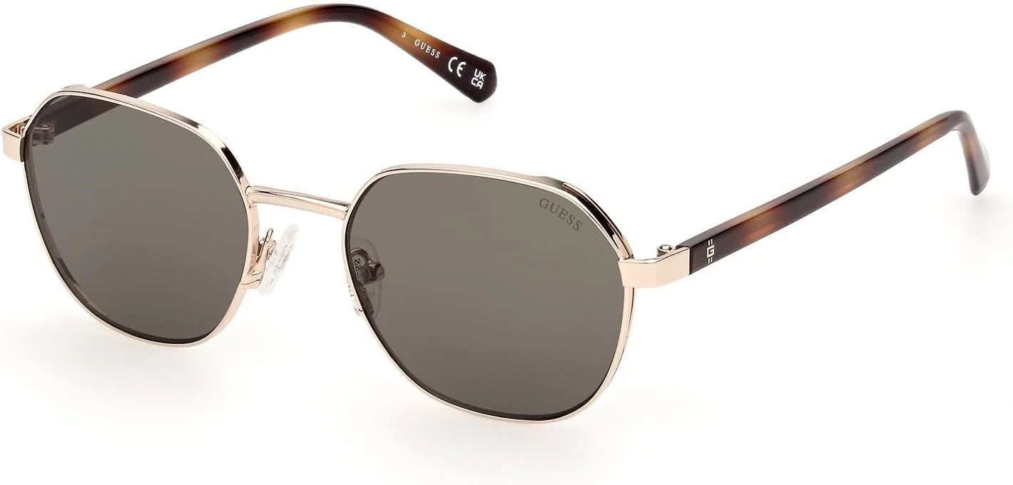 عینک آفتابی مردانه GUESS مدل GU0011632N51، طلایی کم رنگ براق، 51 میلی متر، محافظت در برابر اشعه UV عینک آفتابی مردانه GUESS مدل GU0011632N51، طلایی کم رنگ براق، 51 میلی متر، محافظت در برابر اشعه UV