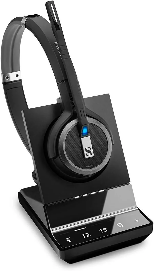 هدست بی سیم دو طرفه (دو گوشی) دکت تلفن رومیزی، سافت فون/کامپیوتر و موبایل Sennheiser SDW 5066 (507024) با میکروفون دوگانه و حذف نویز فوق العاده، مشکی هدست بی سیم دو طرفه (دو گوشی) دکت تلفن رومیزی، سافت فون/کامپیوتر و موبایل Sennheiser SDW 5066 (507024) با میکروفون دوگانه و حذف نویز فوق العاده، مشکی