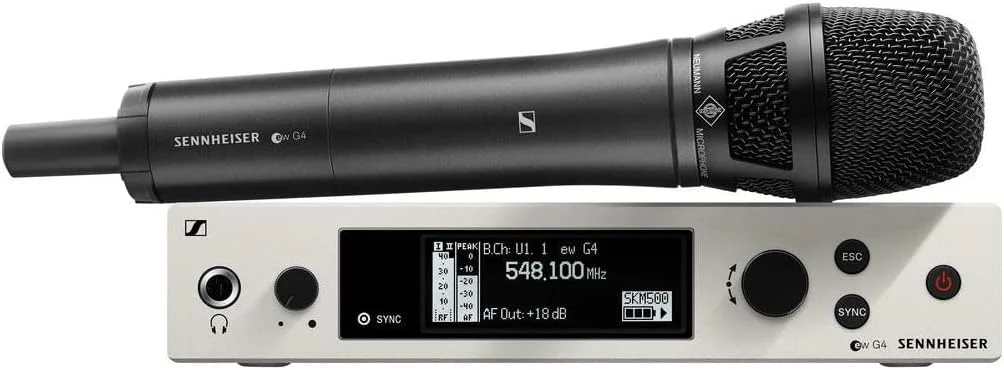 ست میکروفون بی سیم دستی Sennheiser Ew 500 با کپسول Neumann KK205 GW1 (558-608Mhz)، مشکی ست میکروفون بی سیم دستی Sennheiser Ew 500 با کپسول Neumann KK205 GW1 (558-608Mhz)، مشکی