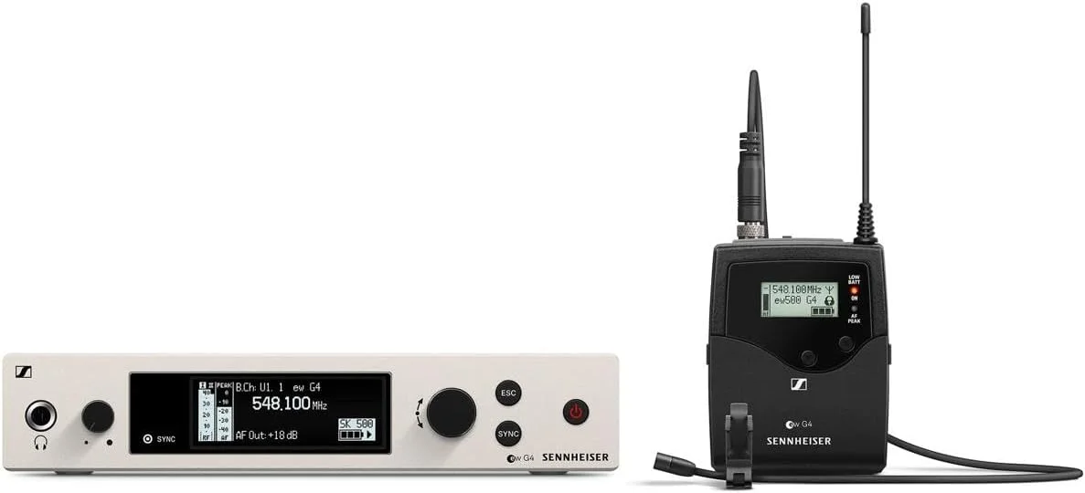 ست میکروفون یقه ای بی سیم Sennheiser ew 500 G4-MKE2-AW+ ست میکروفون یقه ای بی سیم Sennheiser ew 500 G4-MKE2-AW+