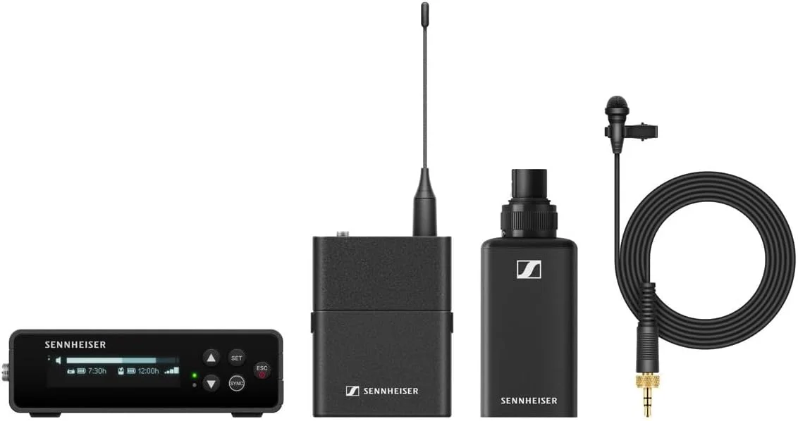 مجموعه میکروفون بی سیم دیجیتال UHF قابل حمل سنهایزر EW-DP ENG SET (R1-6) ایده آل برای مصاحبه ها و تنظیمات پخش در فضای باز