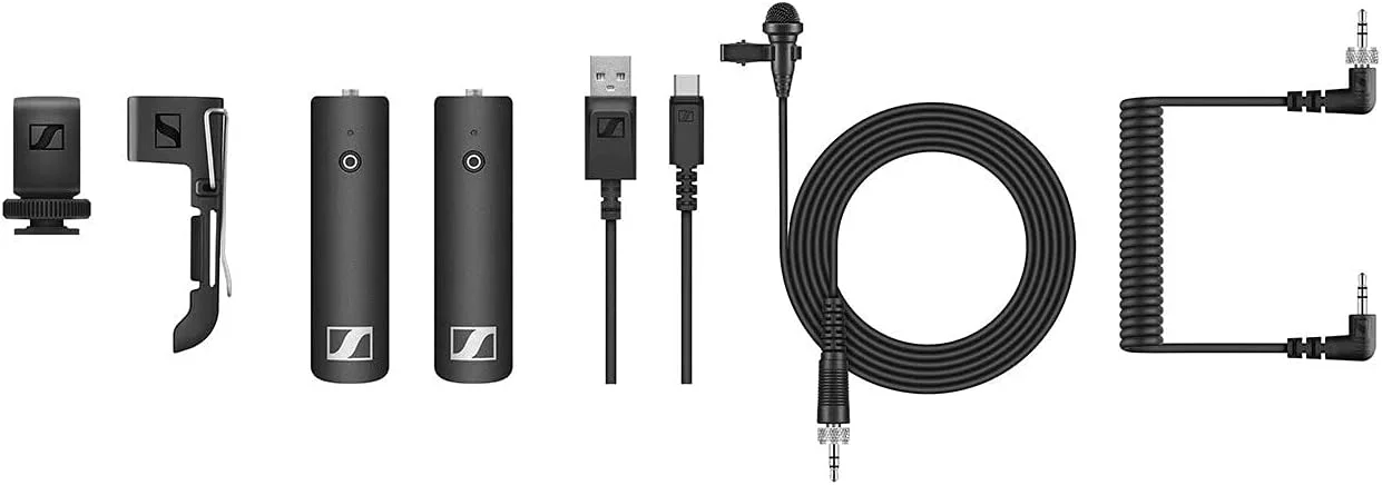 مجموعه میکروفون یقه ای بی سیم قابل حمل Sennheiser XSW-D، سیستم میکروفون بی سیم دیجیتال قابل نصب روی دوربین برای دوربین های DSLR/Mirrorless. ایده آل برای Vlogging، یوتیوبرها، خبرنگاری موبایل