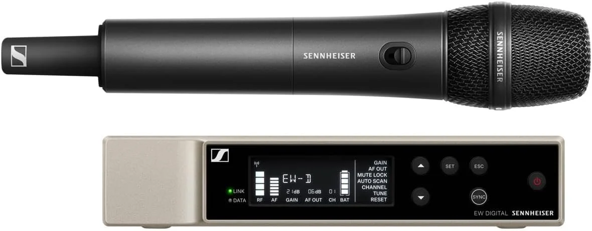 مجموعه میکروفون بی سیم دیجیتال دستی کاردیود دینامیک حرفه ای Sennheiser EW-D 835-S 835 برای خوانندگان و ارائه دهندگان - محدوده فرکانس R1-6 520-576 مگاهرتز مجموعه میکروفون بی سیم دیجیتال دستی کاردیود دینامیک حرفه ای Sennheiser EW-D 835-S 835 برای خوانندگان و ارائه دهندگان - محدوده فرکانس R1-6 520-576 مگاهرتز