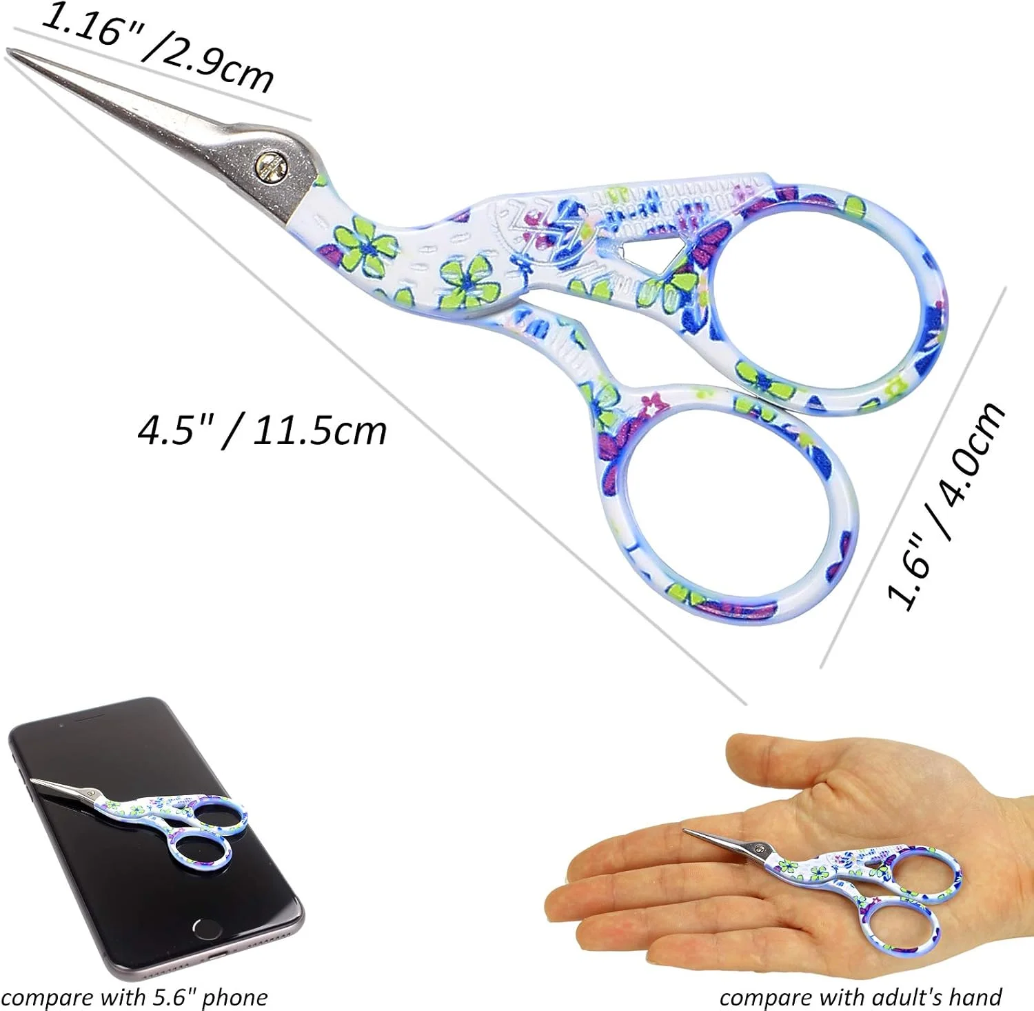 قیچی نوک تیز استیل BIHRTC طرح کلاسیک لک لک، قیچی خیاطی طرح درنا، ابزار DIY برای گلدوزی، کاردستی، سوزن دوزی، کارهای هنری و استفاده روزمره (سفید - 3.6 اینچ) قیچی نوک تیز استیل BIHRTC طرح کلاسیک لک لک، قیچی خیاطی طرح درنا، ابزار DIY برای گلدوزی، کاردستی، سوزن دوزی، کارهای هنری و استفاده روزمره (سفید - 3.6 اینچ)