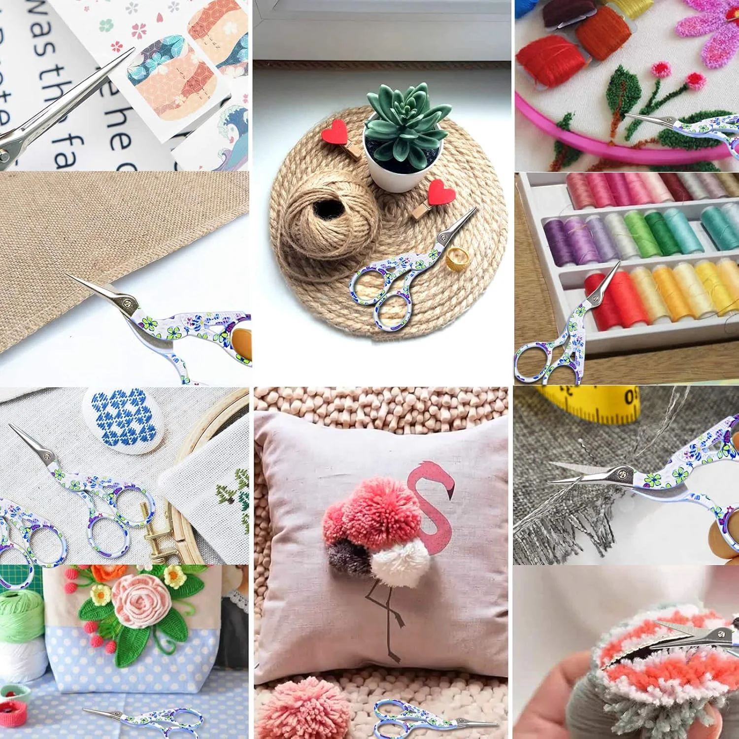 قیچی نوک تیز استیل BIHRTC طرح کلاسیک لک لک، قیچی خیاطی طرح درنا، ابزار DIY برای گلدوزی، کاردستی، سوزن دوزی، کارهای هنری و استفاده روزمره (سفید - 3.6 اینچ) قیچی نوک تیز استیل BIHRTC طرح کلاسیک لک لک، قیچی خیاطی طرح درنا، ابزار DIY برای گلدوزی، کاردستی، سوزن دوزی، کارهای هنری و استفاده روزمره (سفید - 3.6 اینچ)