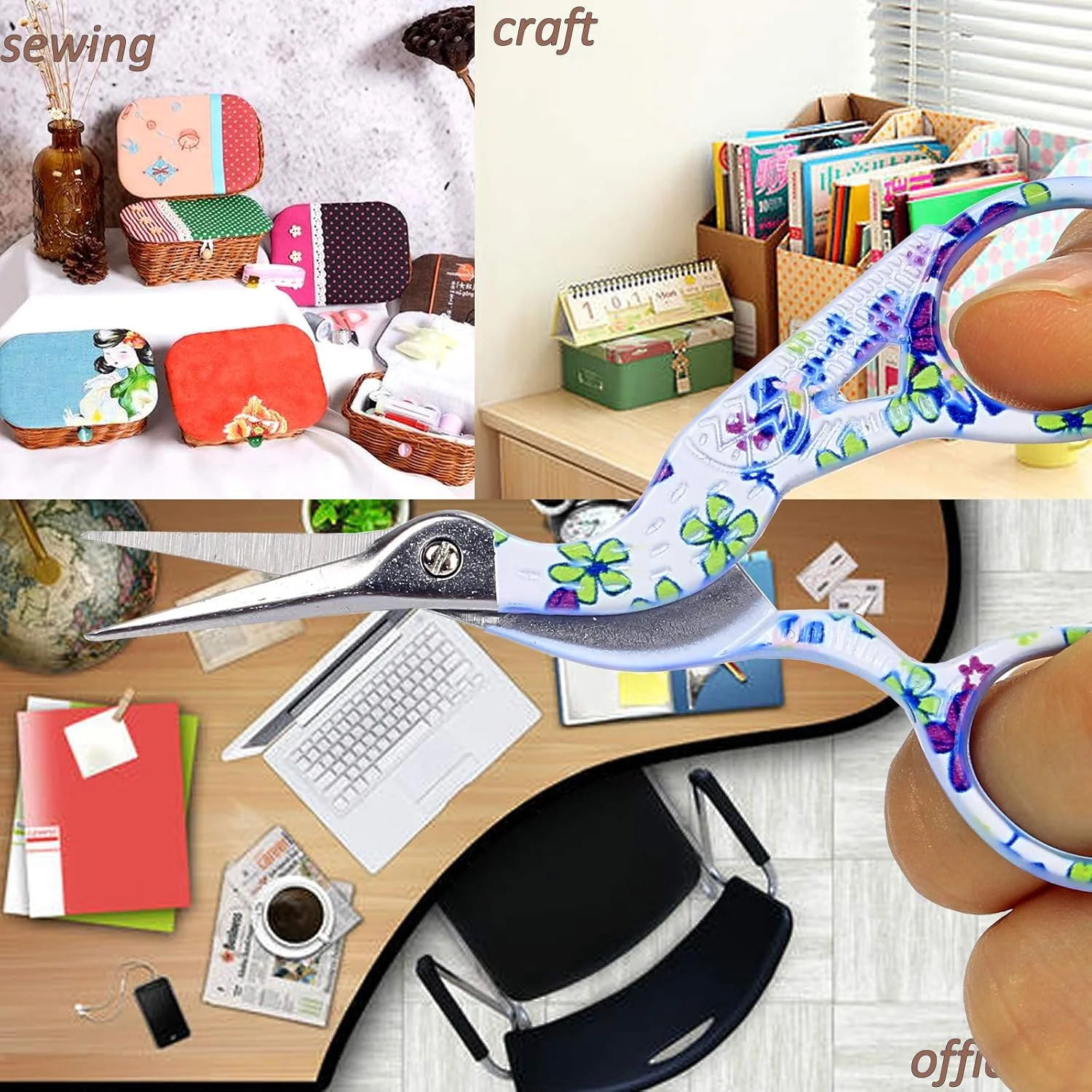 قیچی نوک تیز استیل BIHRTC طرح کلاسیک لک لک، قیچی خیاطی طرح درنا، ابزار DIY برای گلدوزی، کاردستی، سوزن دوزی، کارهای هنری و استفاده روزمره (سفید - 3.6 اینچ) قیچی نوک تیز استیل BIHRTC طرح کلاسیک لک لک، قیچی خیاطی طرح درنا، ابزار DIY برای گلدوزی، کاردستی، سوزن دوزی، کارهای هنری و استفاده روزمره (سفید - 3.6 اینچ)