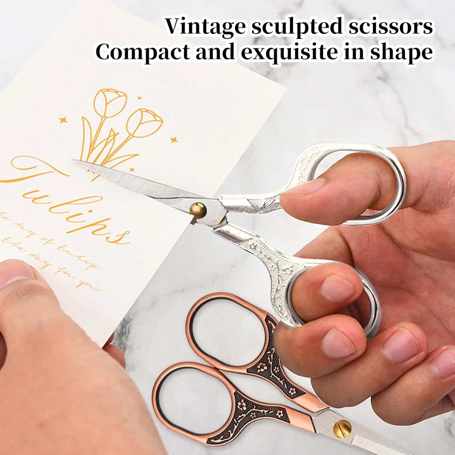 قیچی های دقیق قدیمی فروشگاه Big Bargain، 2 عدد قیچی ابرو، قیچی خیاطی، مناسب برای موهای ابرو، ریش، مژه، گلدوزی، کار هنری