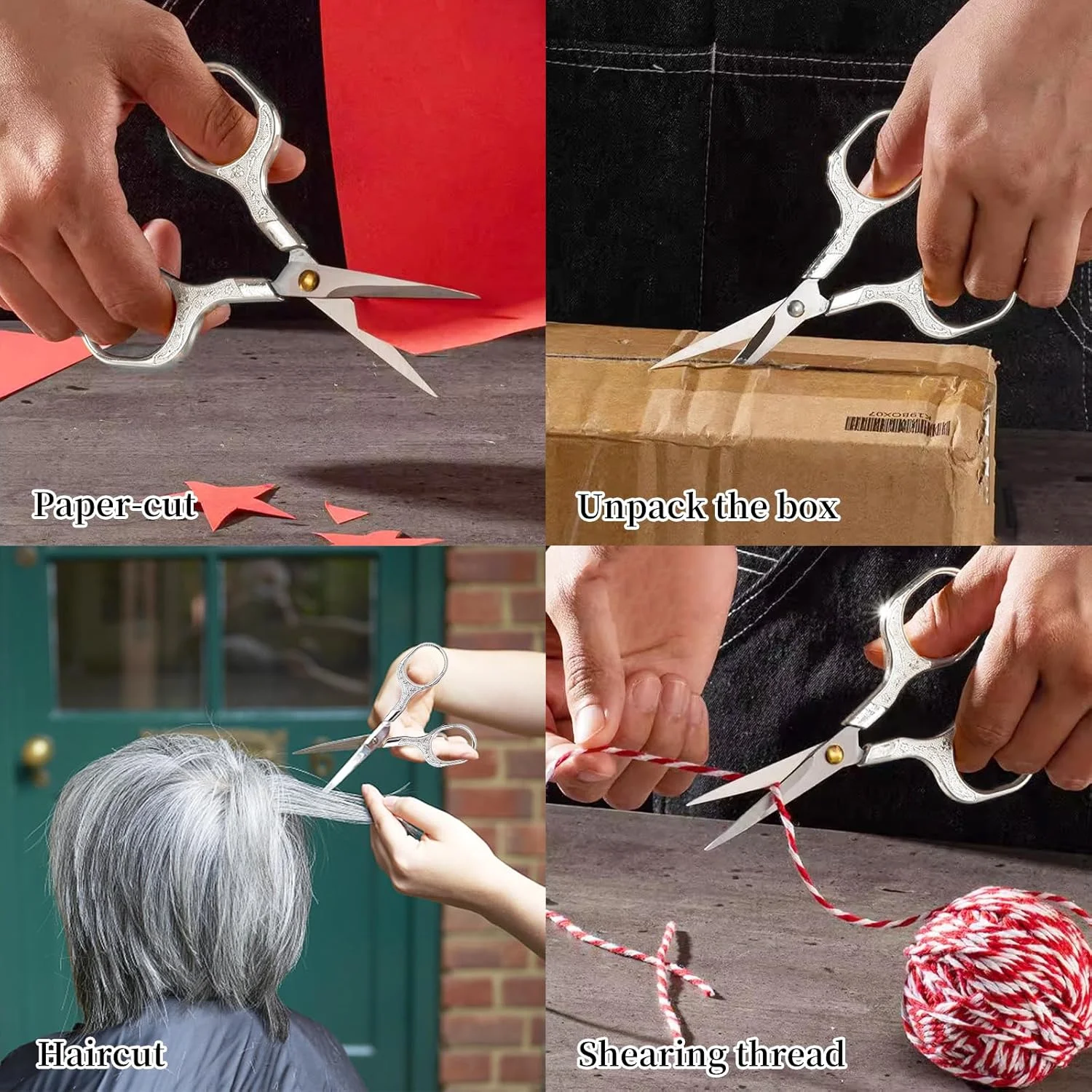 قیچی های دقیق قدیمی فروشگاه Big Bargain، 2 عدد قیچی ابرو، قیچی خیاطی، مناسب برای موهای ابرو، ریش، مژه، گلدوزی، کار هنری