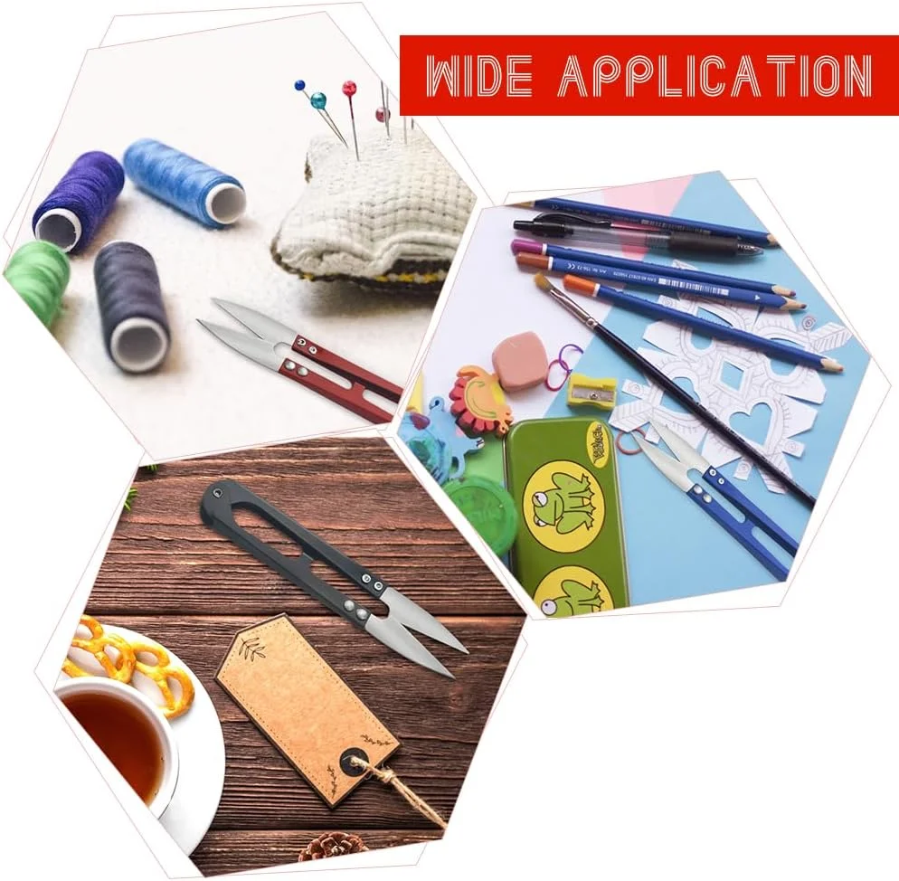 قیچی خیاطی BGTXINGI، 24 عدد قیچی نخ چین U شکل کوچک، قیچی نخ بر، قیچی گلدوزی، قیچی برش نخ، قیچی بخیه متقاطع کوچک برای پروژه های هنری DIY و لوازم خانگی