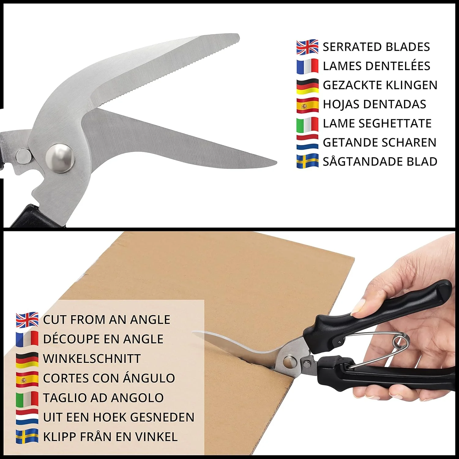 قیچی فرش سنگین بل ویو - 20.5 سانتی متر / 8.07 اینچ قیچی چند منظوره - تیغه های تیز صنعتی فولاد ضد زنگ برای فرش، مقوا، پارچه، چرم، سیم فلزی و موارد دیگر