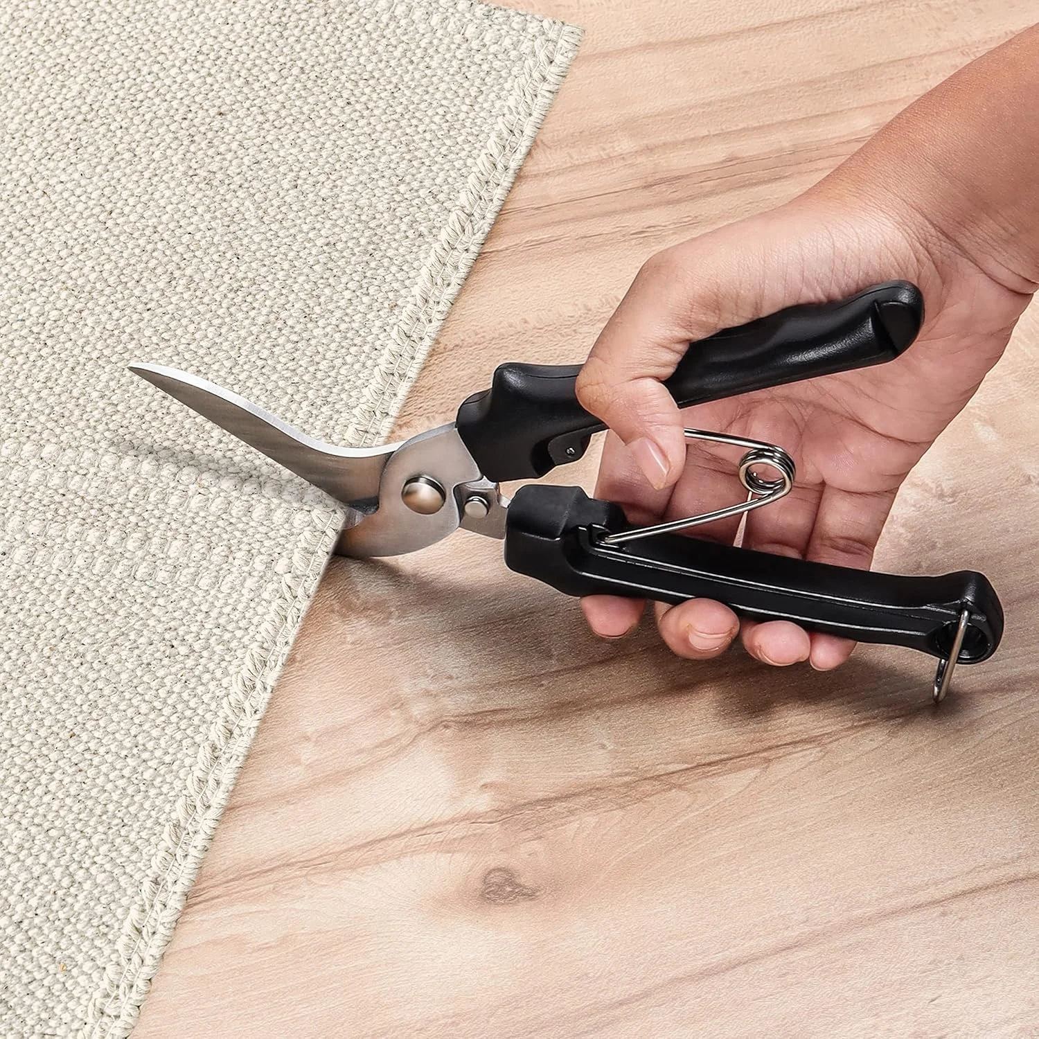 قیچی فرش سنگین بل ویو - 20.5 سانتی متر / 8.07 اینچ قیچی چند منظوره - تیغه های تیز صنعتی فولاد ضد زنگ برای فرش، مقوا، پارچه، چرم، سیم فلزی و موارد دیگر