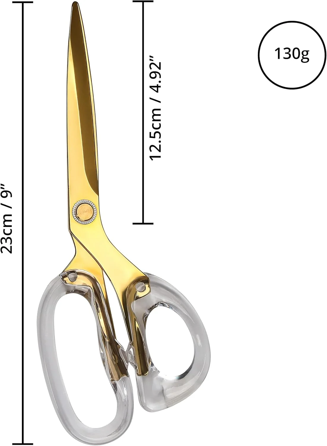 قیچی استیل طلایی Belle Vous - قیچی اکریلیک چند منظوره با طول کلی 23 سانتی متر - دسته های نرم و راحت با تیغه های تیز برای دفتر، لوازم التحریر، هنر، صنایع دستی، پارچه و خیاطی قیچی استیل طلایی Belle Vous - قیچی اکریلیک چند منظوره با طول کلی 23 سانتی متر - دسته های نرم و راحت با تیغه های تیز برای دفتر، لوازم التحریر، هنر، صنایع دستی، پارچه و خیاطی