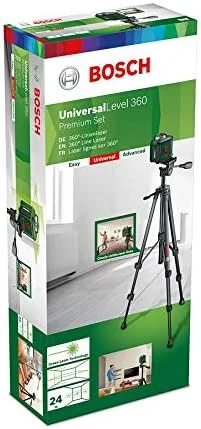 لیزر خطی متقاطع بوش UniversalLevel 360 با سه پایه پریمیوم + گیره جهانی MM 3 (خطوط لیزر عمودی + افقی شامل 360 درجه برای تراز در کل اتاق) لیزر خطی متقاطع بوش UniversalLevel 360 با سه پایه پریمیوم + گیره جهانی MM 3 (خطوط لیزر عمودی + افقی شامل 360 درجه برای تراز در کل اتاق)
