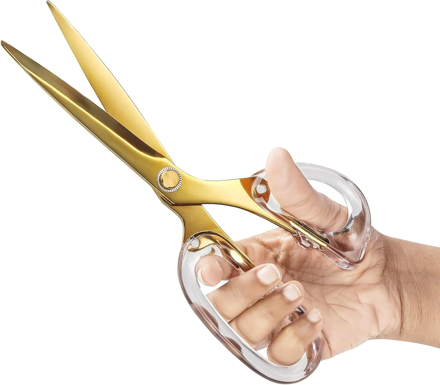 قیچی استیل طلایی Belle Vous - قیچی اکریلیک چند منظوره با طول کلی 23 سانتی متر - دسته های نرم و راحت با تیغه های تیز برای دفتر، لوازم التحریر، هنر، صنایع دستی، پارچه و خیاطی قیچی استیل طلایی Belle Vous - قیچی اکریلیک چند منظوره با طول کلی 23 سانتی متر - دسته های نرم و راحت با تیغه های تیز برای دفتر، لوازم التحریر، هنر، صنایع دستی، پارچه و خیاطی