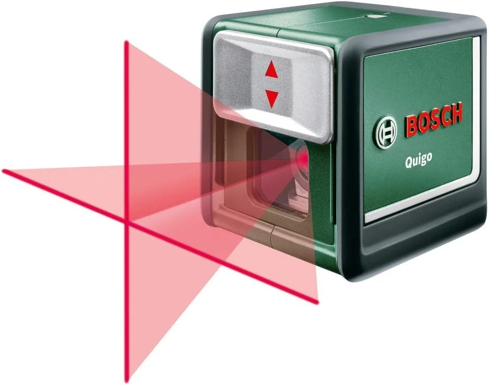 لیزر خطی متقاطع Bosch Quigo به همراه پایه جهانی، محدوده کارکرد 7 متر لیزر خطی متقاطع Bosch Quigo به همراه پایه جهانی، محدوده کارکرد 7 متر