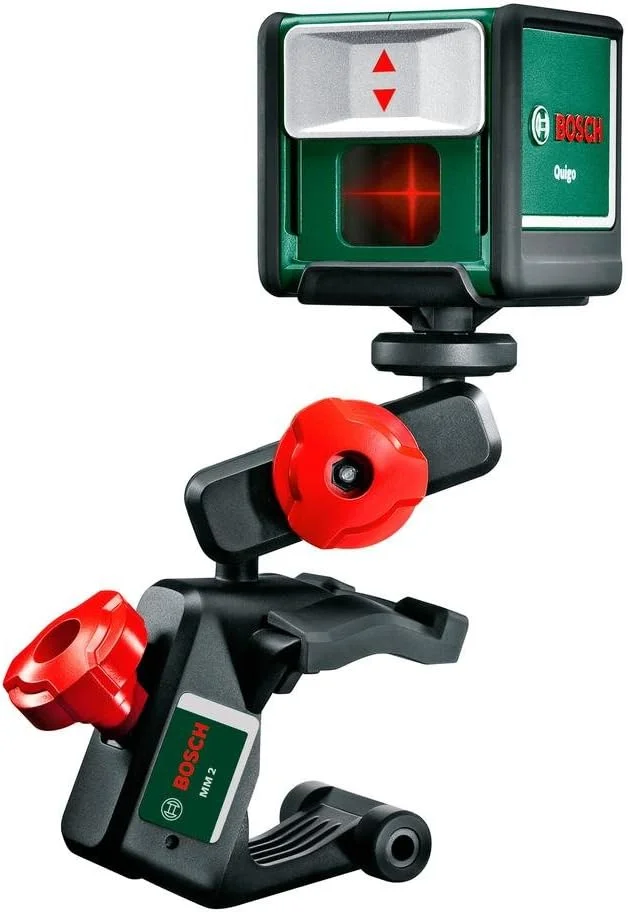 لیزر خطی متقاطع Bosch Quigo به همراه پایه جهانی، محدوده کارکرد 7 متر لیزر خطی متقاطع Bosch Quigo به همراه پایه جهانی، محدوده کارکرد 7 متر
