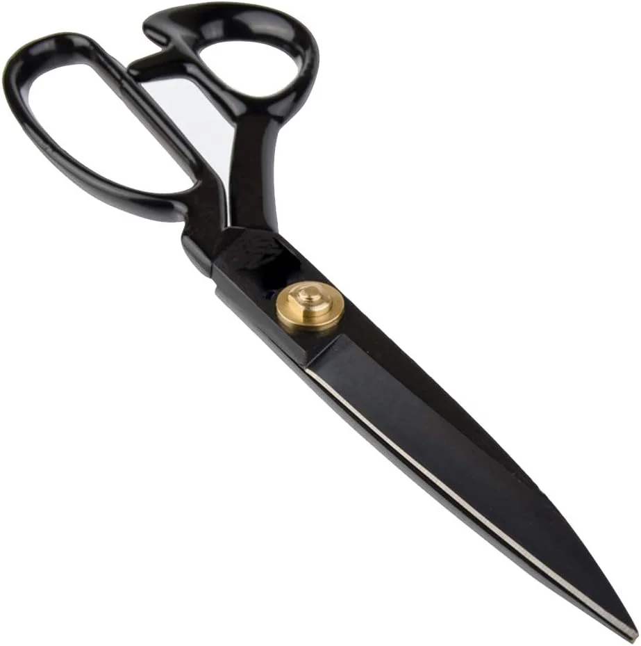 قیچی پارچه بلیکی مشکی - قیچی های فولادی کربنی سنگین و حرفه ای برای چرم، کاغذ، خیاطی، صنایع دستی، خانه، دفتر کار، هنرمندان، دانشجویان، خیاطان و لباس دوزان (12 اینچ)