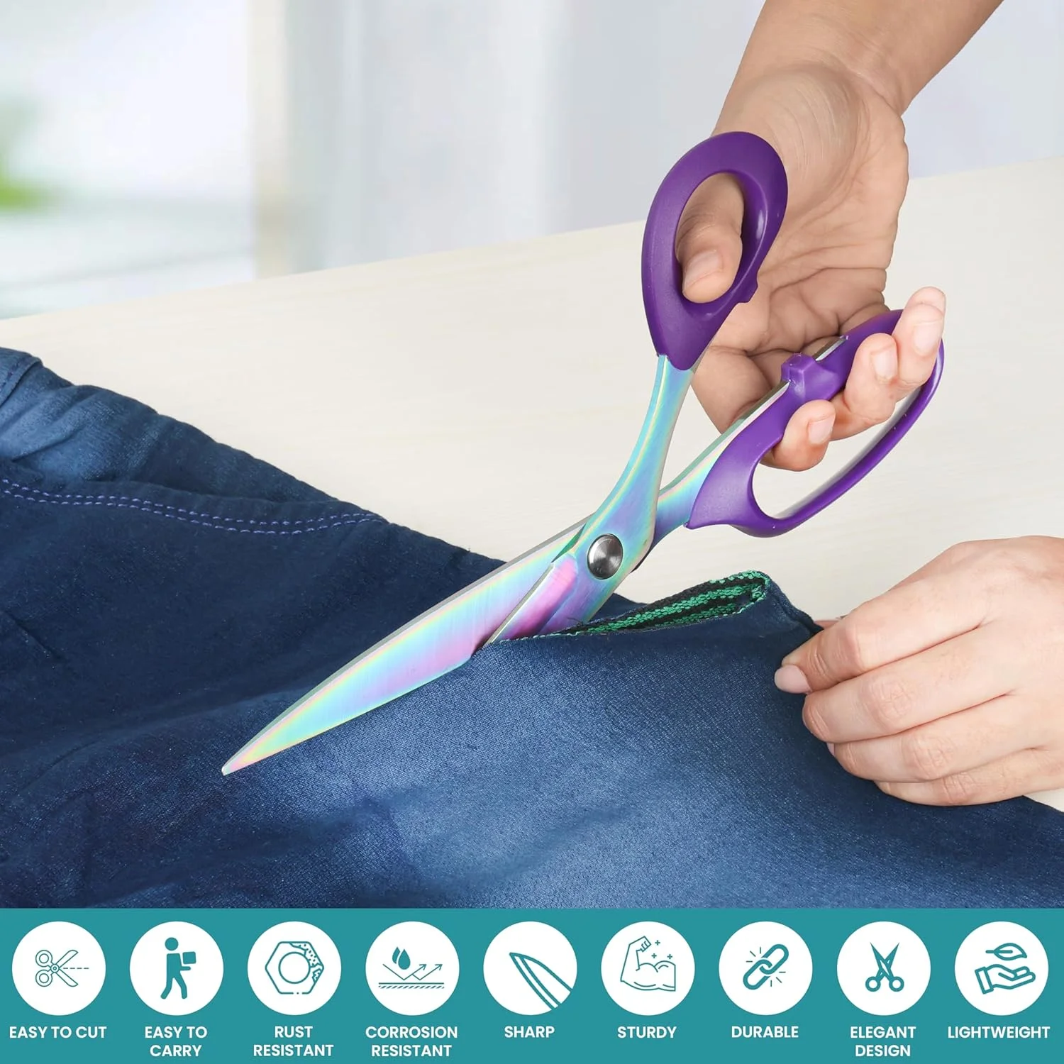 قیچی گلدوزی مقاوم Belle Vous (بسته 4 عددی) - قیچی پارچه ای استیل ضد زنگ برای خیاطی/قیچی کاردستی - قیچی خیاطی تیز برای خیاطی، گلدوزی و چرم - قیچی خیاطی قیچی گلدوزی مقاوم Belle Vous (بسته 4 عددی) - قیچی پارچه ای استیل ضد زنگ برای خیاطی/قیچی کاردستی - قیچی خیاطی تیز برای خیاطی، گلدوزی و چرم - قیچی خیاطی