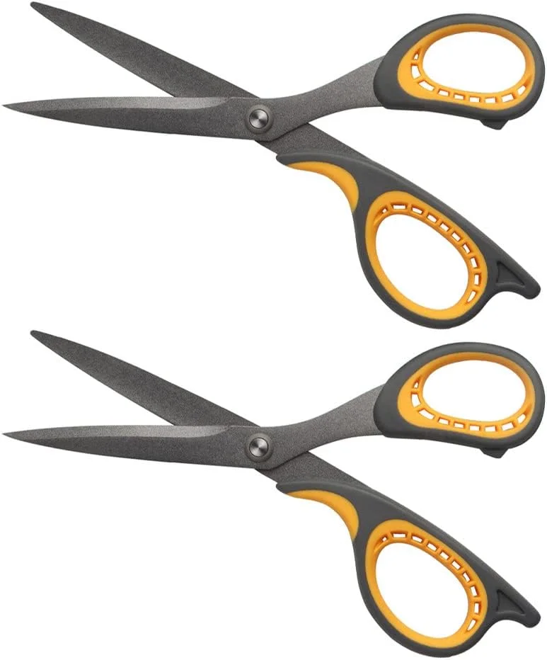 قیچی اداری BEBALETY، 2 عددی، قیچی نچسب، قیچی با دسته راحت