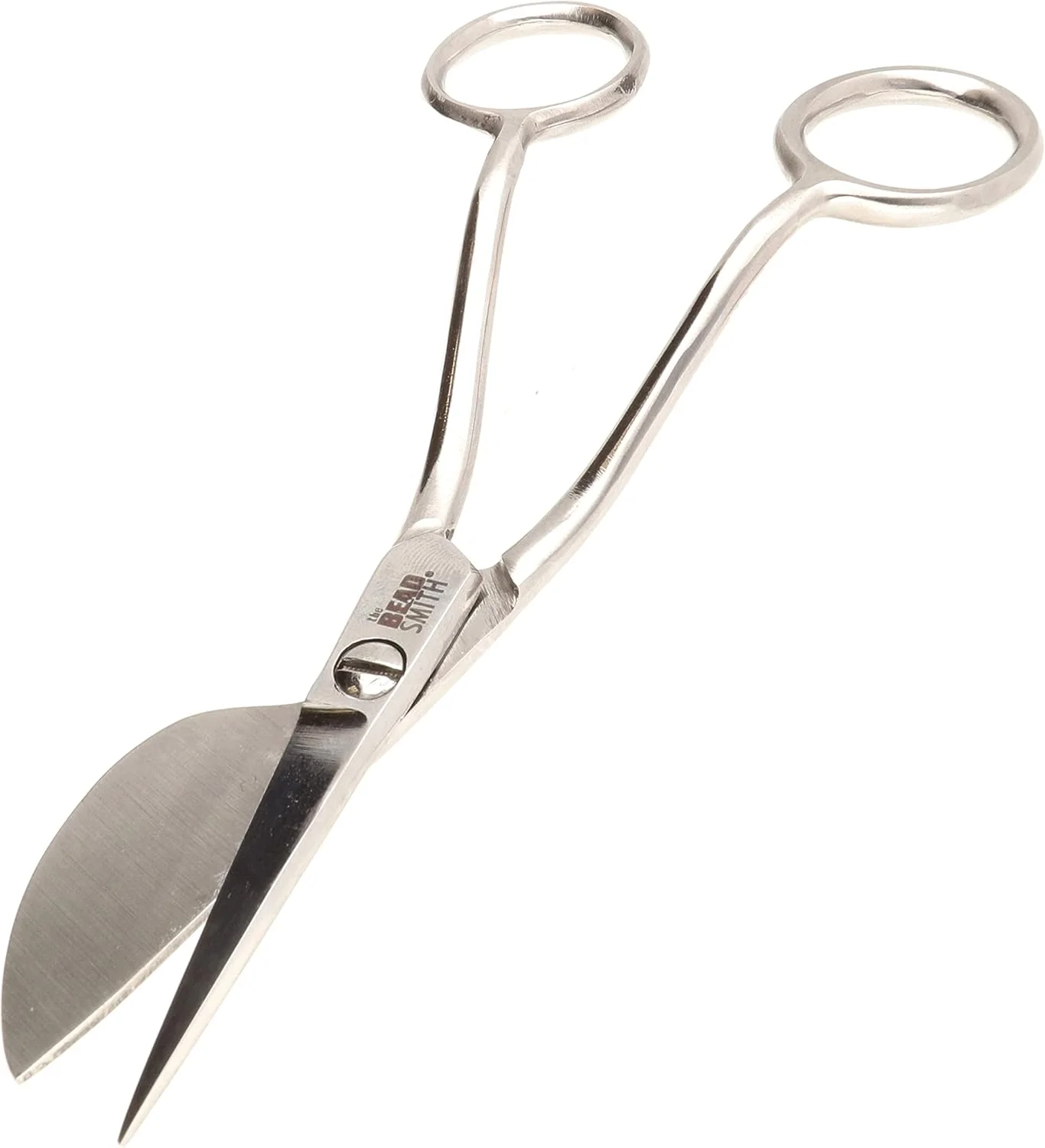 قیچی اپلیکه Beadsmith - 6 اینچ، لبه چاقویی نوک اردکی، دسته زاویه دار، پیچ تنظیم کشش - شکل پارویی برای هنر، کاردستی، پارچه، نخ، سوزن دوزی، گلدوزی و خیاطی