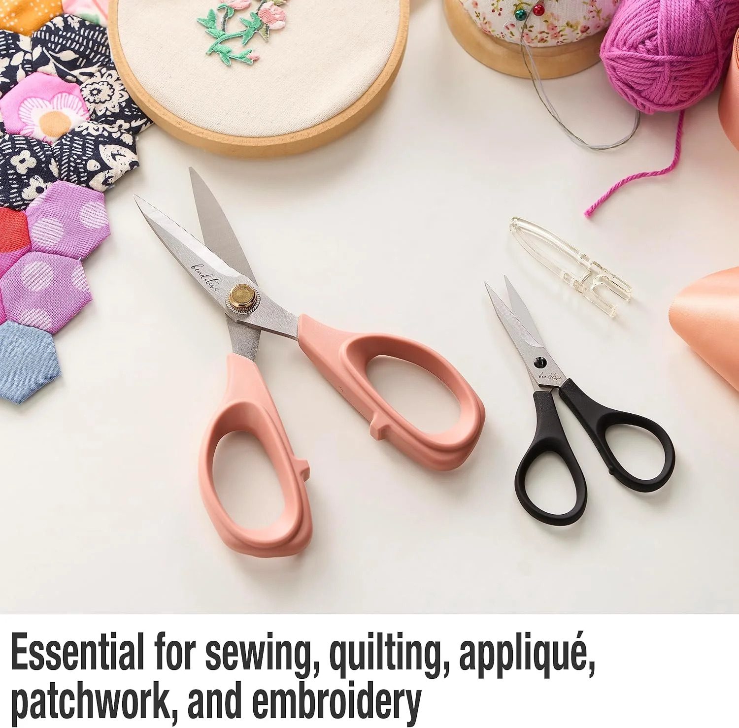 قیچی خیاطی Beaditive - قیچی پارچه ای استیل ضد زنگ 6 اینچی - قیچی حرفه ای با تیغه دندانه دار - برشگر صنایع دستی راحت و قیچی خیاطی (مرجانی روشن) قیچی خیاطی Beaditive - قیچی پارچه ای استیل ضد زنگ 6 اینچی - قیچی حرفه ای با تیغه دندانه دار - برشگر صنایع دستی راحت و قیچی خیاطی (مرجانی روشن)