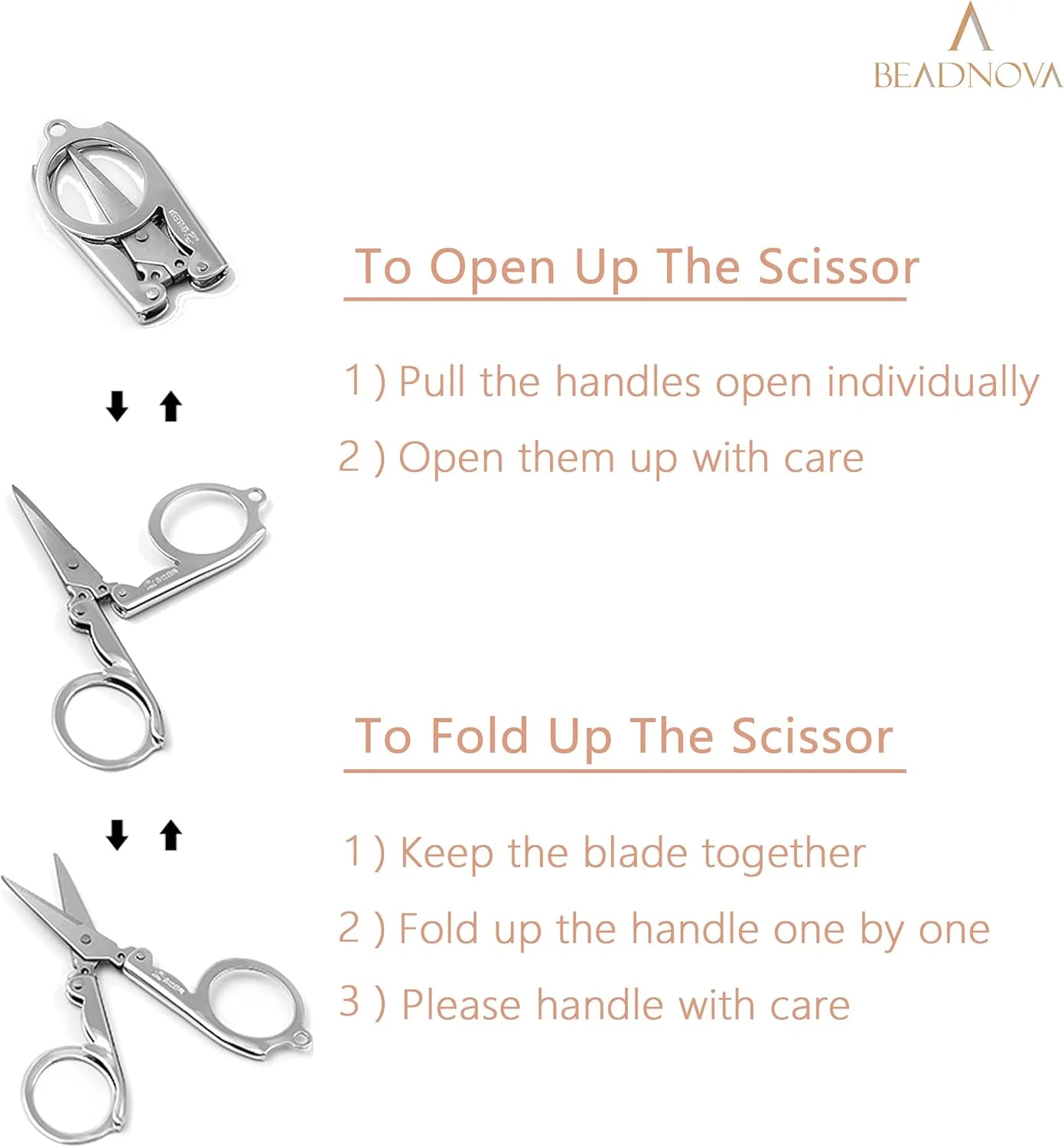 قیچی تاشو BEADNOVA با جاکلیدی استیل ضد زنگ مسافرتی قابل حمل (3 عدد، متنوع) قیچی تاشو BEADNOVA با جاکلیدی استیل ضد زنگ مسافرتی قابل حمل (3 عدد، متنوع)