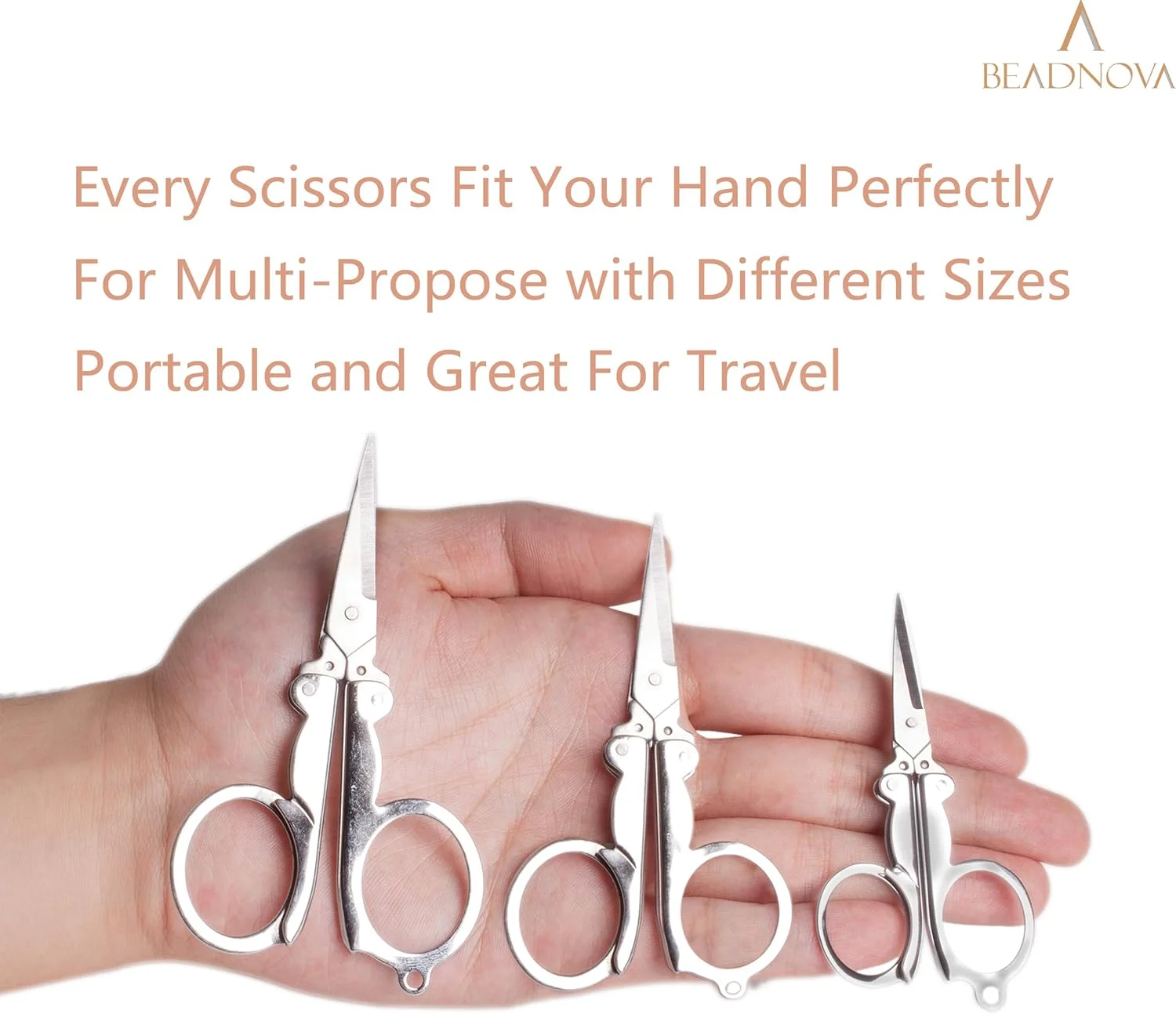 قیچی تاشو BEADNOVA با جاکلیدی استیل ضد زنگ مسافرتی قابل حمل (3 عدد، متنوع) قیچی تاشو BEADNOVA با جاکلیدی استیل ضد زنگ مسافرتی قابل حمل (3 عدد، متنوع)