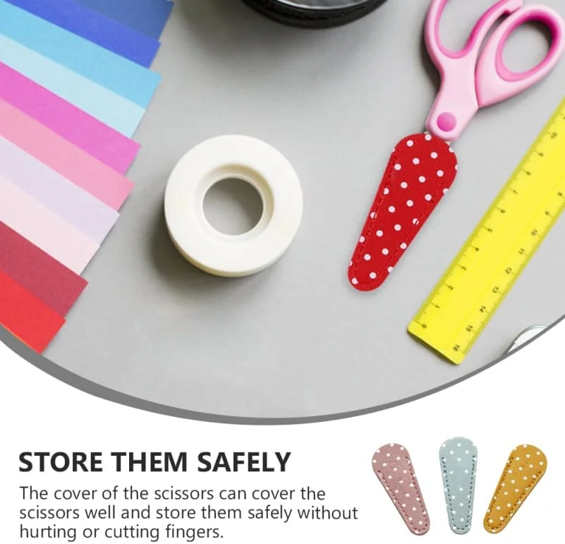 بسته 3 عددی محافظ قیچی Beavorty، محافظ قیچی تکی برای منزل، روکش چرمی PU برای قیچی، محافظ روکش قیچی، قاب محافظ ضربدری، ست قیچی مژه، کیف چرمی