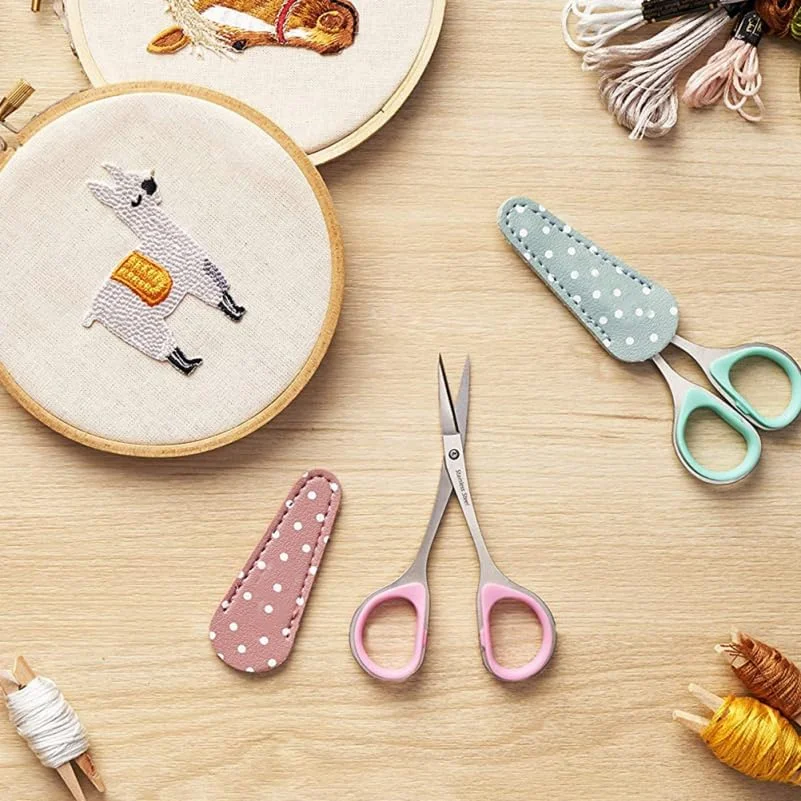 بسته 3 عددی محافظ قیچی Beavorty، محافظ قیچی تکی برای منزل، روکش چرمی PU برای قیچی، محافظ روکش قیچی، قاب محافظ ضربدری، ست قیچی مژه، کیف چرمی