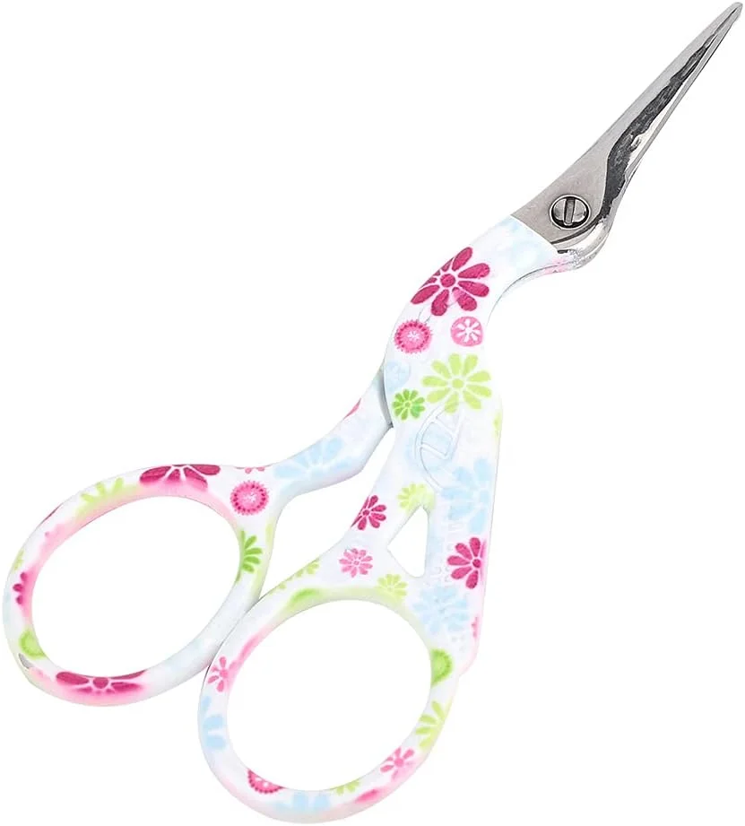 قیچی آرایشی، قیچی استیل با طرح گل، ساخته شده از استیل ضد زنگ، 9 * 4 * 0.3 سانتی متر، مناسب برای گیتار، خیاطی، کاردستی و مصارف خانگی (آبی، صورتی، قرمز)