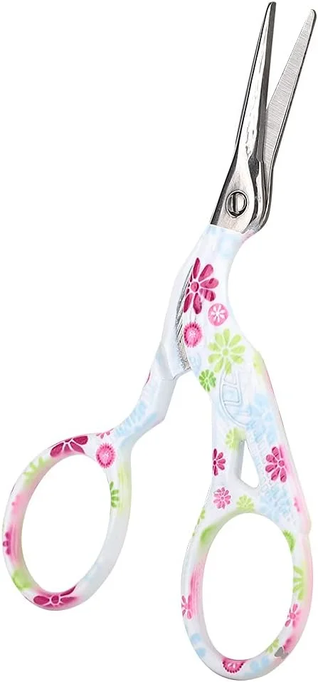 قیچی آرایشی، قیچی استیل با طرح گل، ساخته شده از استیل ضد زنگ، 9 * 4 * 0.3 سانتی متر، مناسب برای گیتار، خیاطی، کاردستی و مصارف خانگی (آبی، صورتی، قرمز)